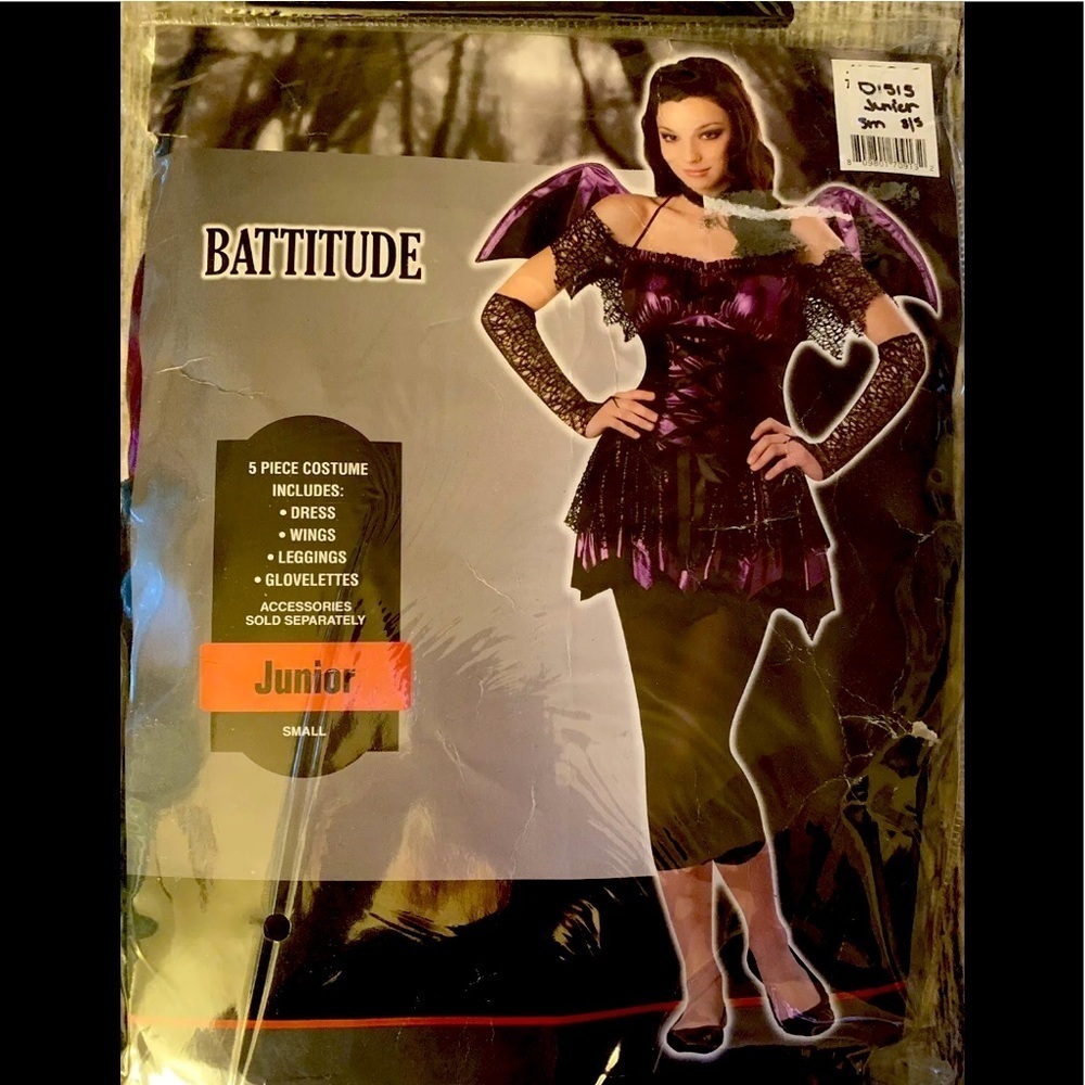 Trendy Bat Halloween Costume, Juniors Small 3-5, Black/Purple